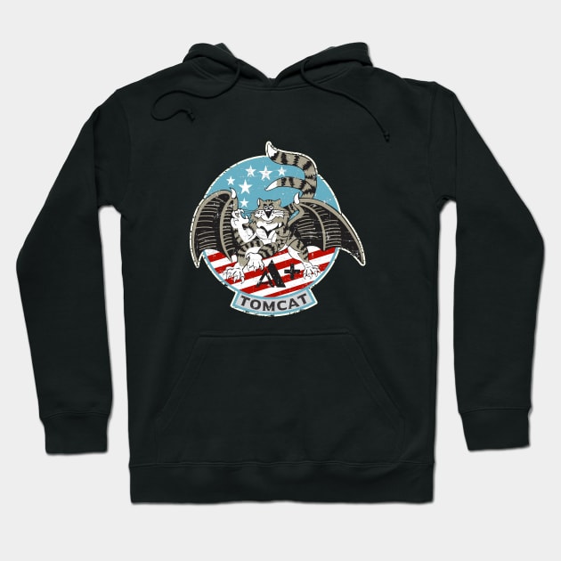 Grumman F-14 Tomcat A+ (plus) - Grunge Style Hoodie by TomcatGypsy